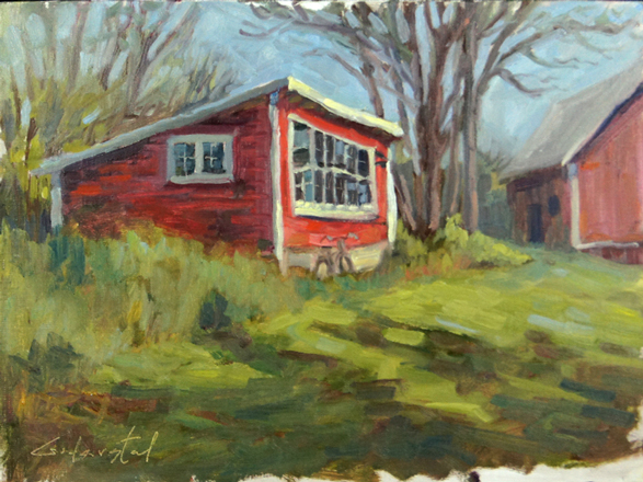 Uncle John's Chicken Coop Painting by Paul Goderstad